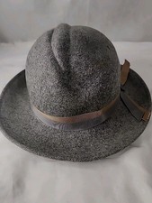 Vintage Wool Hat Geo W PollmaneLight Grey Brim Fedora W/ Ribbon. Small Stain