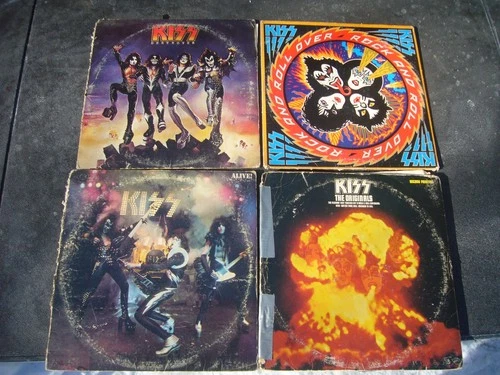 KISS 4 LP LOT Alive Destroyer The originals Rock & Roll Over all poor read