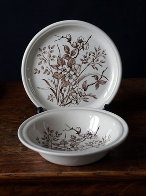 12-teiliges Booths Staffordshire England Blumen Schüsseln & Teller Set 17-18 cm