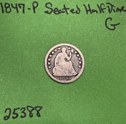 1847-P Seated Liberty Half Dime 5c Good