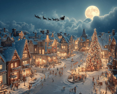 Pick a Tale-Town Christmas Jigsaw Puzzle, Holiday Game or Gift for Adults and Fa
