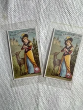 2 Victorian Trade Card C1890 Brainerd & Armstrong Knitting Silk Spools