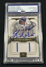 Brandon Nimmo Signed 2024 Topps Definitive Jumbo Relic Card /50 Auto PSA COA