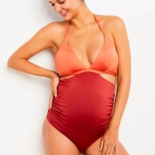 A Pea In The Pod One Piece Maternity Cutout Swimsuit Size Large