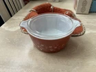 Pyrex Trailing Flowers 475-B Vintage Casserole Dish 2.5 Quart With Cover