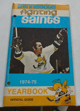 Minnesota Fighting Saints  WHA Media Guide  Yearbook 1974-75 Mike WaltonCover
