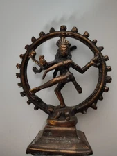 Antique Nataraja Statue Dancing Shiva Sculpture Brass Or Bronze