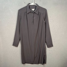 Cuyana Womens Size Small 100% Silk Shirt Dress Gray Made In USA