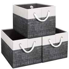 Fab totes Storage Bins [3-Pack], Foldable Storage Baskets for Organizing Toys,
