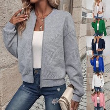 Women's Lightweight Jacket for Spring & Fall - Fashionable Solid Color UK