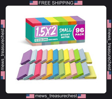 Mini Sticky Notes 1.5x2 Inches Bright Color Coding & Bookmarking Pads