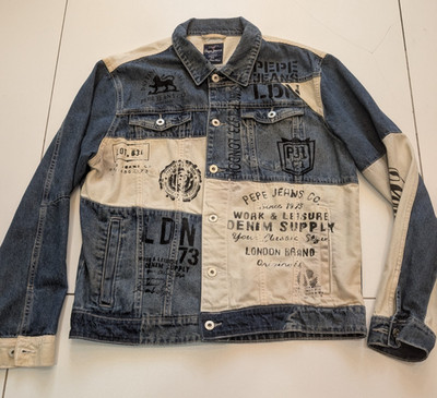 PEPE JEANS JEANSJACKE Gr. XL - cool bedruckt TOLL COOL - schöne Jacke