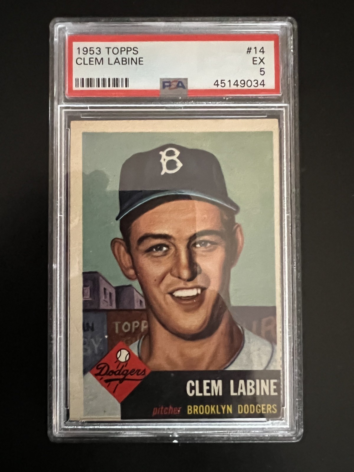 CLEM LABINE  - #14    PSA 5  EX - 1953 Topps