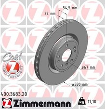 2x ZIMMERMANN Bremsscheibe COAT Z 400.3683.20 f&uuml;r W166 MERCEDES C292 GLE KLASSE