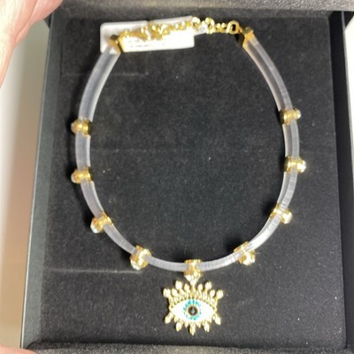 Kurt Geiger London Evil Eye Choker Necklace Clear Jelly  display picture 2