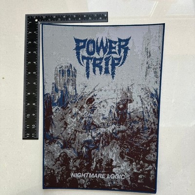 POWER TRIP - Nightmare Logic - Woven, Sew On, Backpatch - blue border