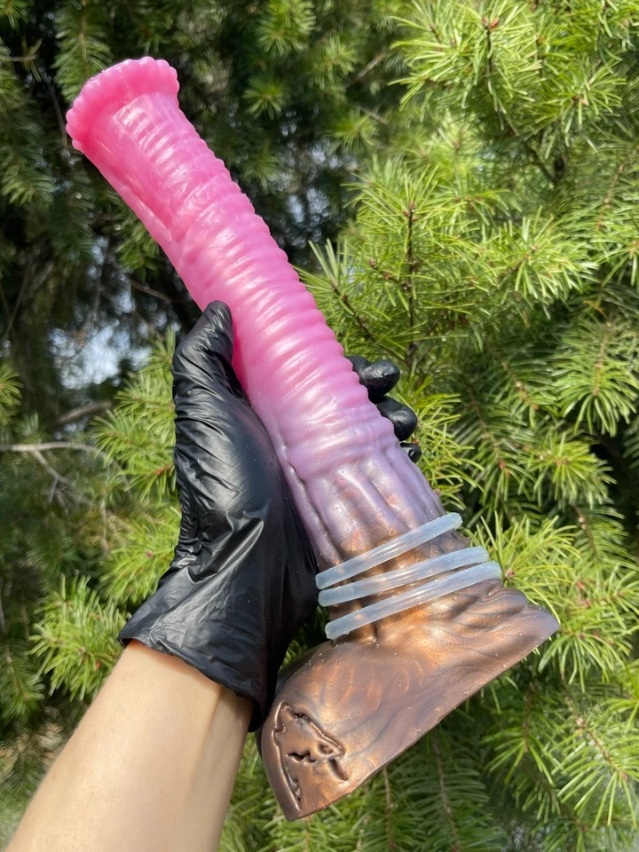 Consolador enorme de silicona Big Dong, tipo dragón malo, juguete sexual largo polla gruesa con cumtube Foto 3 de 4