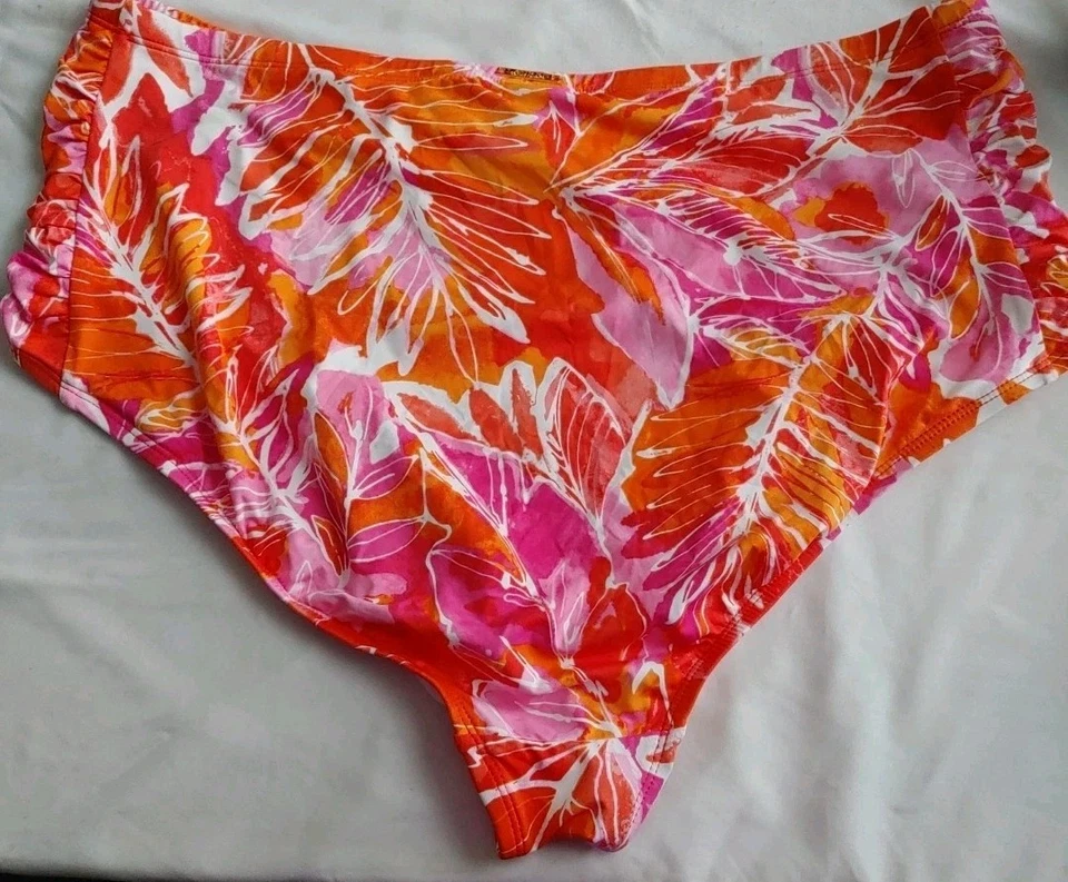 Ralph Lauren Orange Pink Floral 2 Piece Bikini Set Size 22 - Image 4 of 4