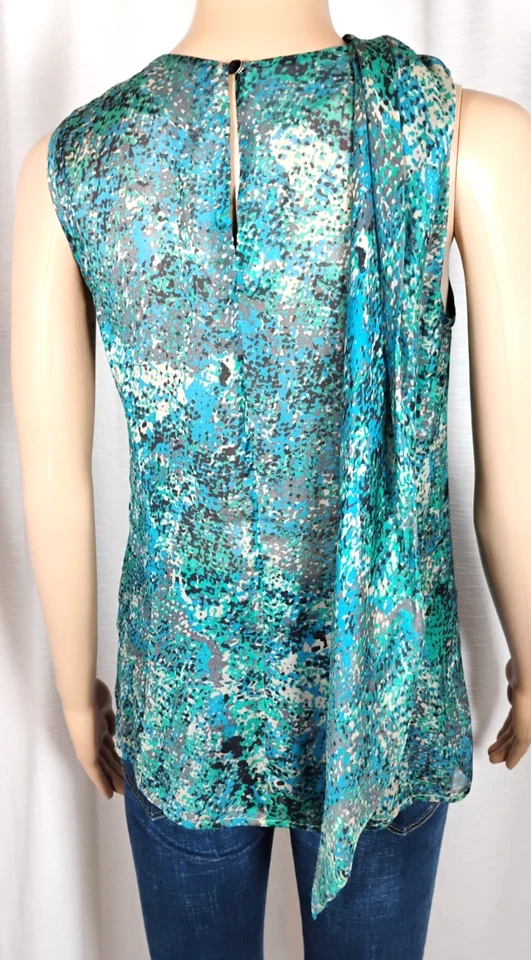 Top de seda semi transparente Etcetera para mujer talla 0 aireado fluido ligero romántico boho femenino Foto 4 de 4