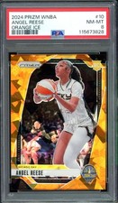 Angel Reese Rookie Card 2024 Prizm WNBA Orange Ice #10 PSA 8