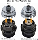 2PC 64mm 14 flute Oil Filter Cap Removal Tool Cup Wrench Set for Toyota, Lexus
