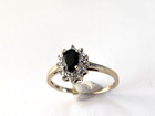Vintage 10k 2-Tone Gold Sapphire & 12 Diamond Floral Cluster Ring Size 6.5  1.5g — photo 9