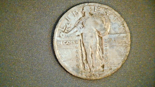 1927-D Standing Liberty Quarter,  .18084 oz silver (US-4579-80)