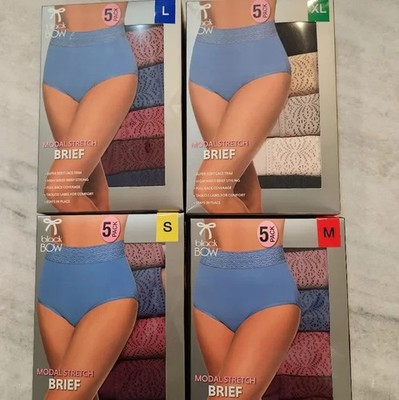NEW Black Bow Women's 5 Pack High Waist Modal Brief All Sizes!