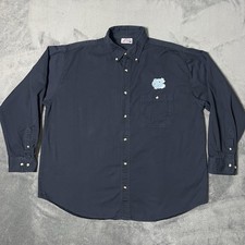 UNC North Carolina Tar Heels Shirt 2XL Mens Blue Button Down NCAA Logo