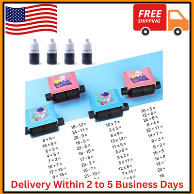 4 Pack Math Roller Stamps for Math Problems Math Practice Question Maker Roller
