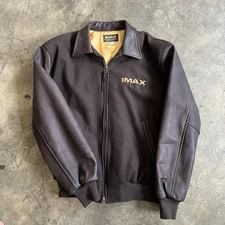 Vintage IMAX leather promo jacket Large vtg film director Rare! 🔥🔥🔥 varsity
