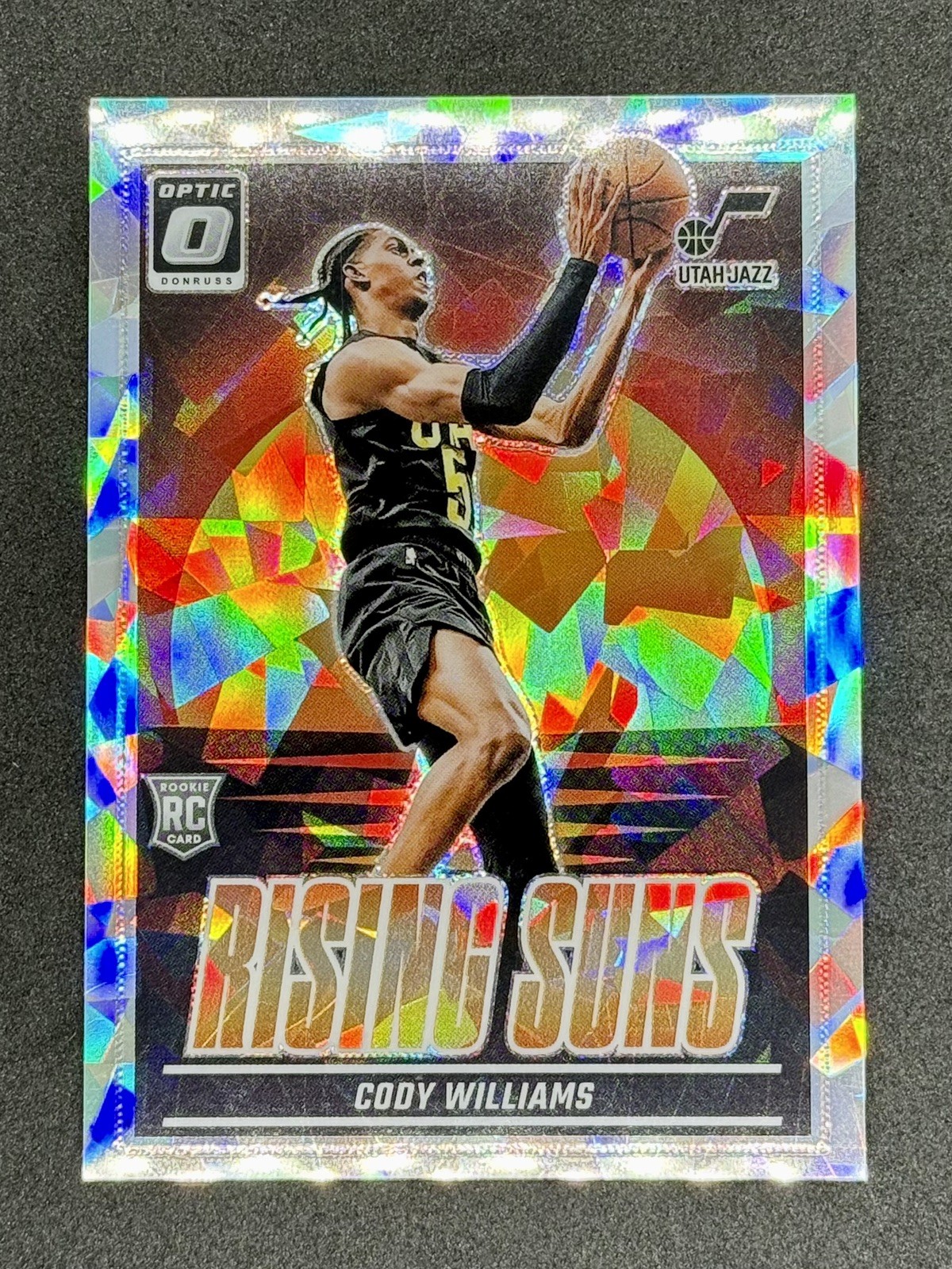 2024-25 Donruss Optic Cody Williams Rising Suns Cracked Ice RC #/25
