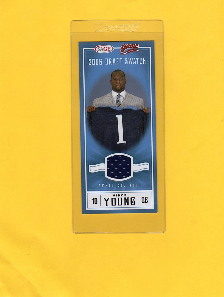 2006 SAGE DRAFT SWATCH 4 CARD SET VINCE YOUNG & REGGIE BUSH & MATT LEINART - Image 4 of 4