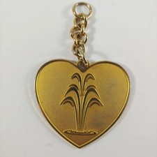 Metal Heart Fountain Key Chain Ring Zipper Pull Pendant Bag Back Pack Charm