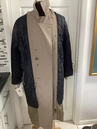 NUEVO IMPERMEABLE BEIGE DOBLE PECHO CINTAS ABRIGO DE TRINCHERA REVESTIMIENTO CON CREMALLERA 42L/L - Imagen 6 de 12