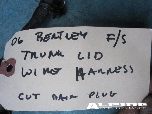 Bentley Continental Flying Spur trunk lid wire harness