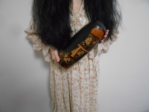 Vintage ca. 26 cm 10,2 Fuß Nozawa Kaoru Holz Sosaku Kokeshi Puppe signiert