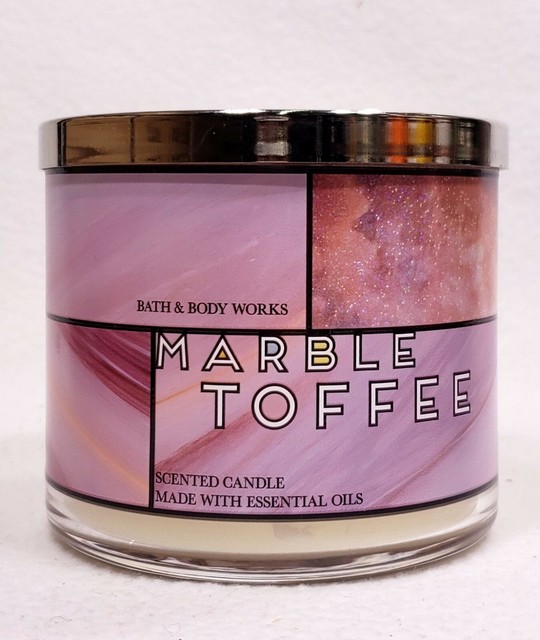 1 Bath & Body Works MARBLE TOFFEE Large 3Wick Scented Home Fragrance