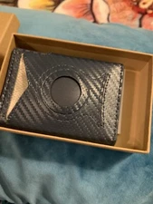 Kemisant Slim Pop Up Credit Card Wallet RFID Minimalist Air Tag - Black- NEW