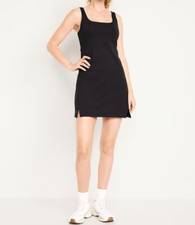 OLD NAVY NWT HARD-TO-FIND Women's BLACK PowerSoft Square-Neck Athletic Dress - L