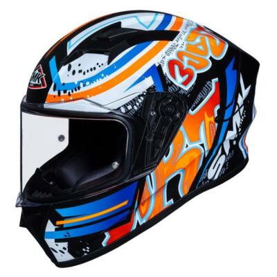 SMK STELLAR GRAFFITI FULL FACE ROAD RACE MOTORCYCLE HELMET SIZE XS S M L XL 2XL