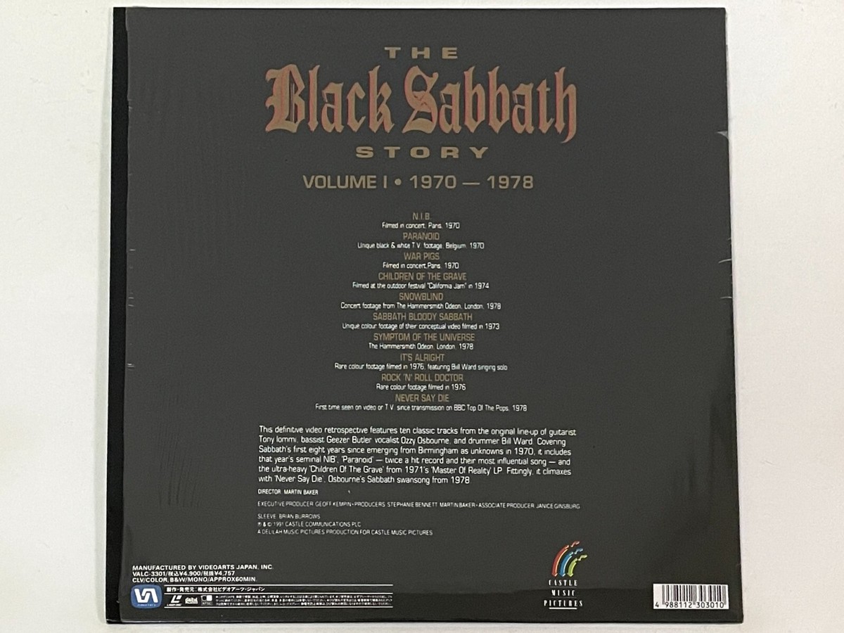 The Black Sabbath Story Vol.1 1970~1978 Laserdisc LD Japan