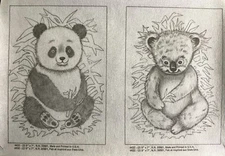 TRI CHEM Little Bears Liquid Embroidery Picture to Paint 2-5" x 7" New