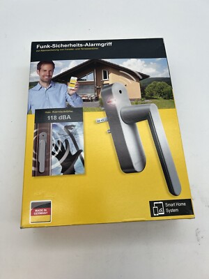 Schellenberg Fenstergriff Balkontürgriff mit Alarm Smart Home Alarmgriff Silber