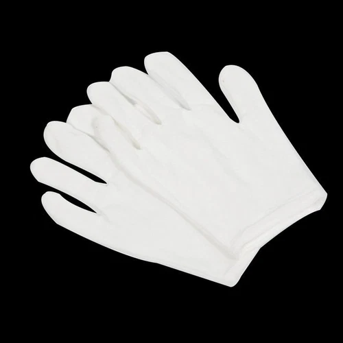 1 Pair of Pure White Cotton Inspection Gloves for Jewelry Archives Lens Film
