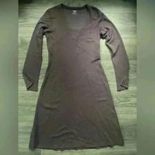 Horny Toad Faux Wrap Mauve Dress Long Sleeves Knee Length Size S