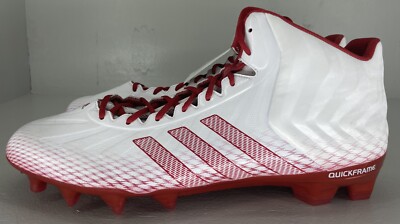 Men's Size 16 Adidas Crazyquick QuickFrame Mid White/Red Football Cleats C76143