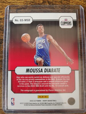 2022-23 NBA Hoops Moussa Diabate Great Significance Rookie RC Auto
