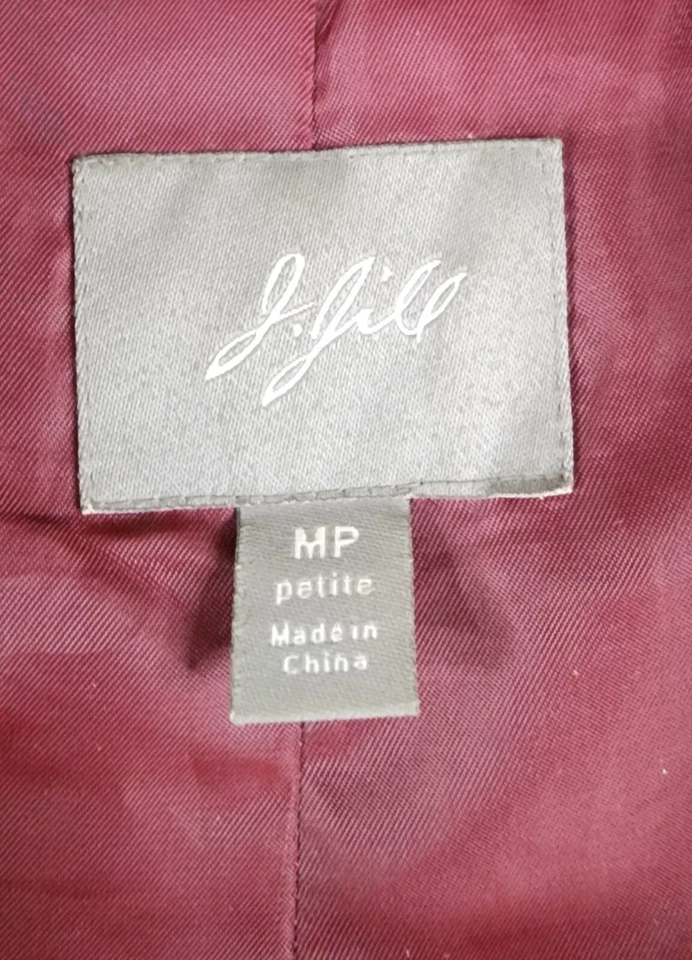 Chaqueta J Jill Mujer Mediana Pequeña Negra Botón Frontal Imitación Abrigo Persa Foto 4 de 4