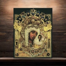 Kazan Mother of God Icon Orthodox Handmade Wooden Icon | 12x15 cm (5”x6”)